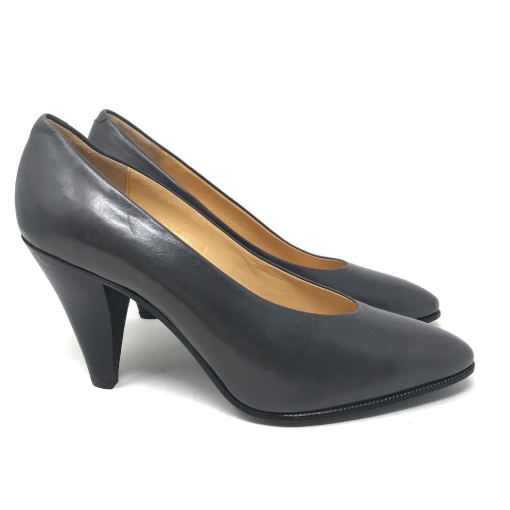 Charles Kammer Paris Gray Leather Heels Sz 6.5 SOLD🎉